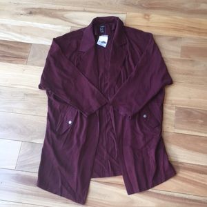 NEVER WORN Forever 21 burgundy casual jacket